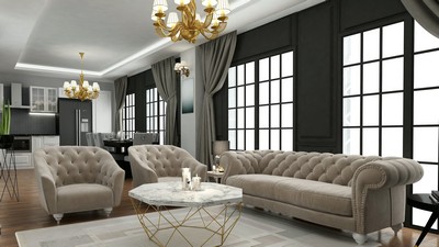 diseño, renderizado, sala, arte, diseño de sala de estar, ahmet bozdag - image