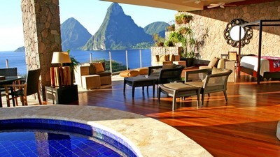 design, mountains, sea, water, resort, sea, furniture, beautiful, water, view, pool, beautiful, beautiful, interior, dream, mirror - image